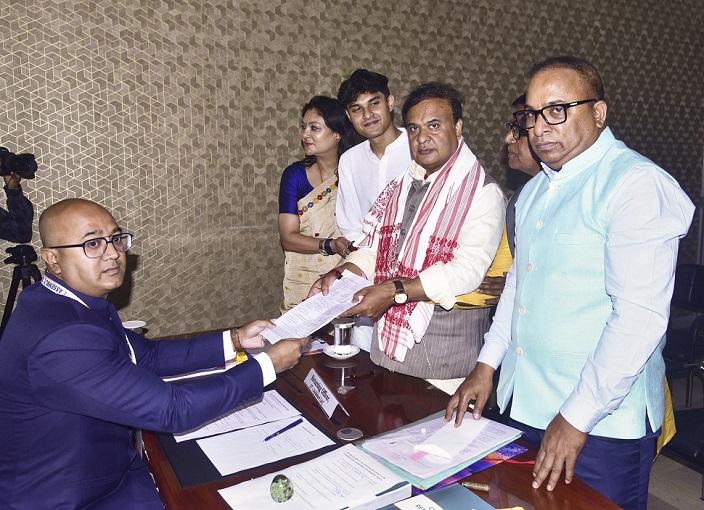 Himanta Biswa Sarma files nomination from Jalikbari constituency